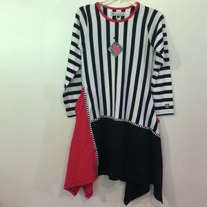 Kid CuteTure Pocket Dress Sz 14 NEW Red/Black Stripe Skater Dress Back to School